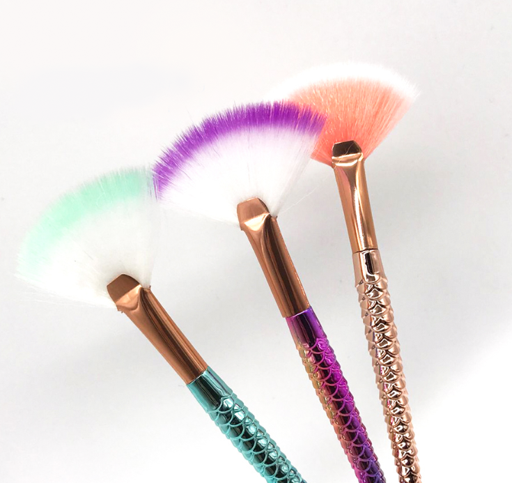 Variety Mermaid Nail Remover Dust Powder Clean Makeup Brush