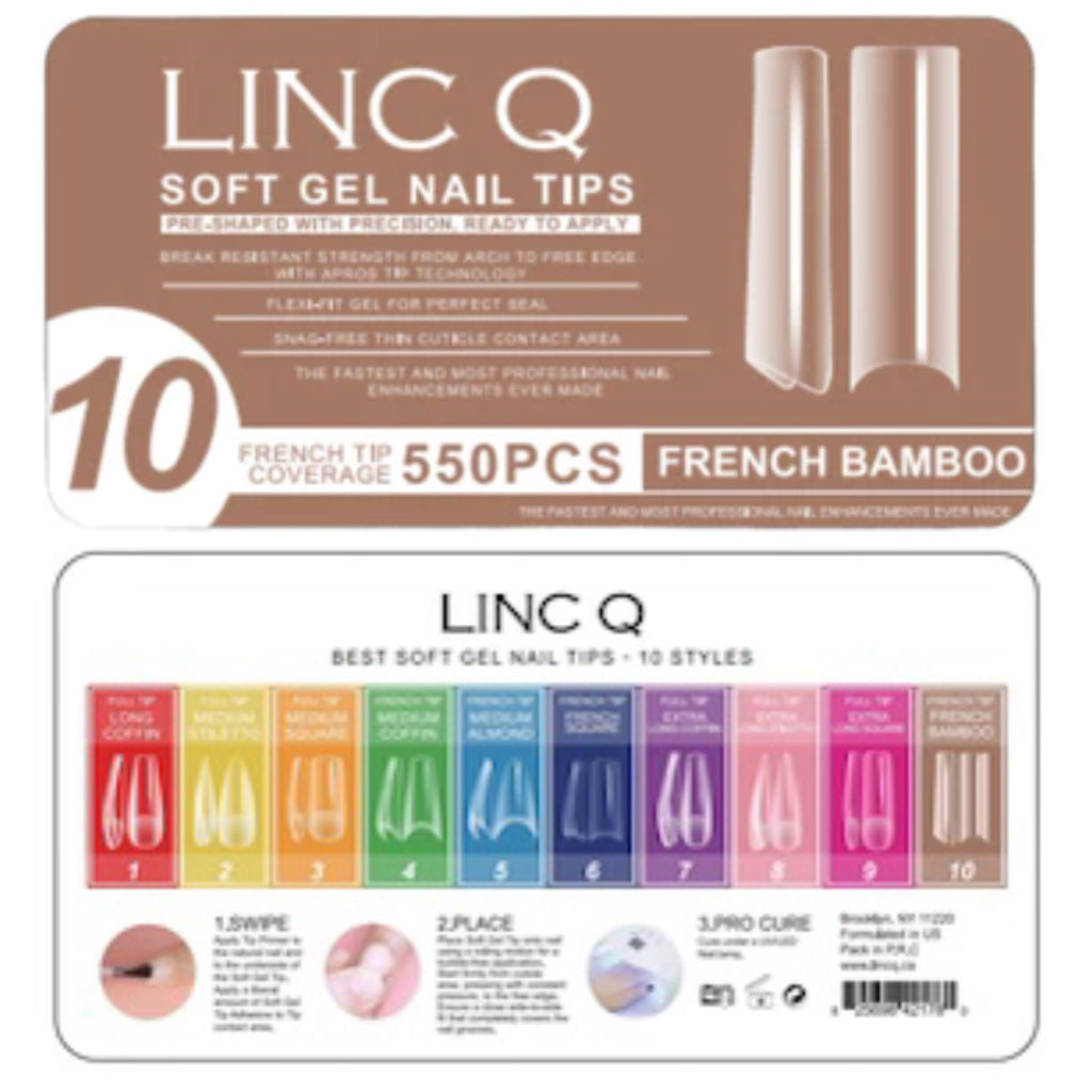 #10 Soft Gel Nail Tips French Bamboo 550PCS