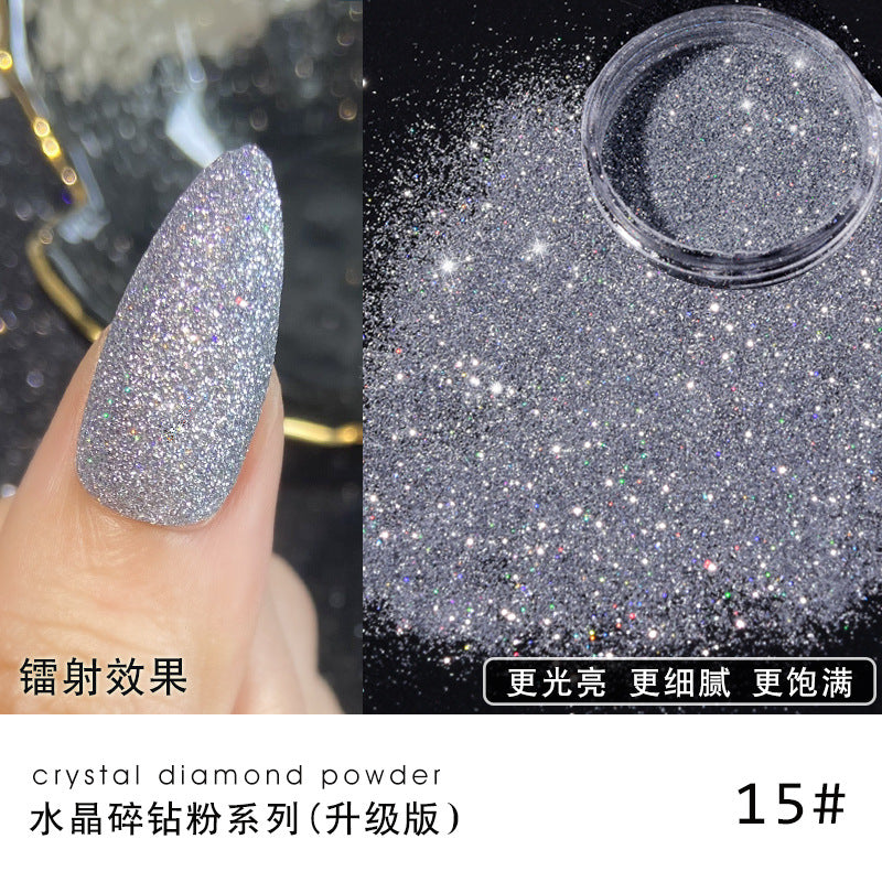 Upgraded Sparkling Diamond Nail Powder Laser Reflective Nail Glitter Dust Fine Shiny Pigment Holographic Nail Art Decorations