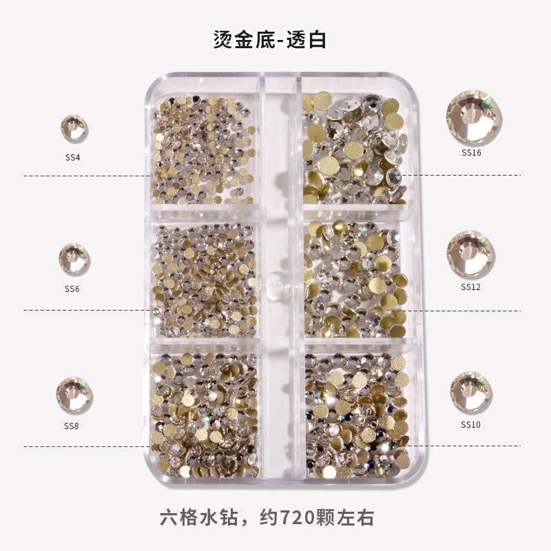 720pcs/box Mix Size Diamond Rhinestones Set for Nail Art Crystals Nail Gems Jewels Diamond