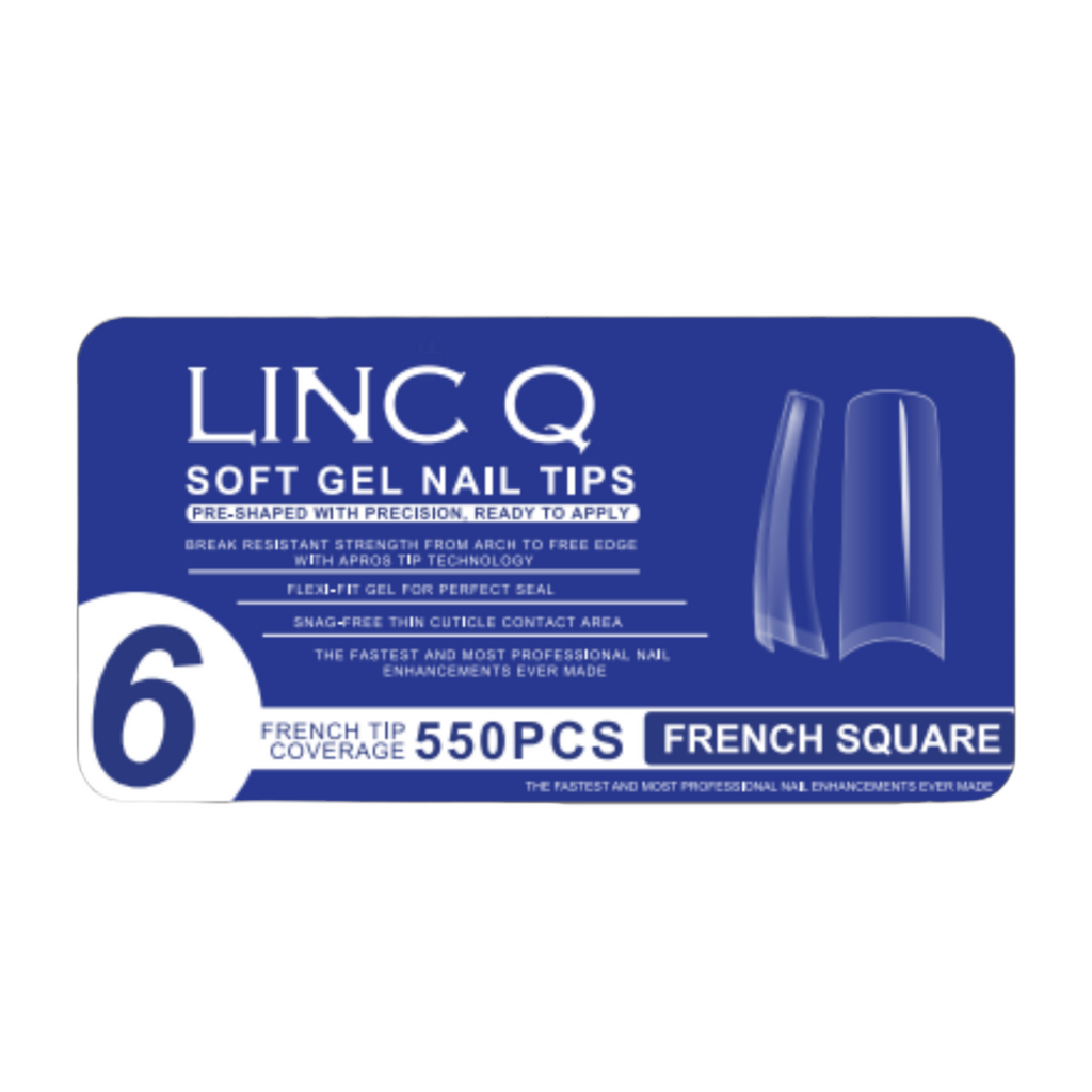 #6 Soft Gel Nail Tips French Square 550PCS