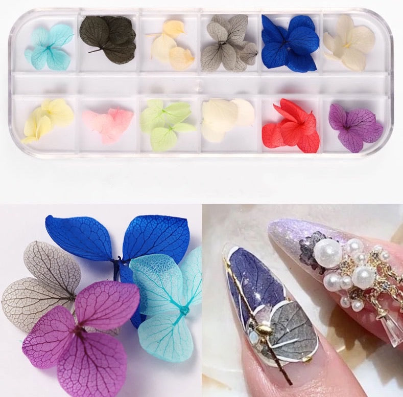 12 Grids Dried Flower DIY Stickers Decorations Manicure Nail Accessories