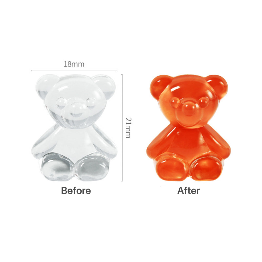 20 pcs Nail Polish Color Card, Transparent Bear Head Shape Acrylic Nail Display Color Card Swatches DIY Manicure Tool Nail Art Equipment
