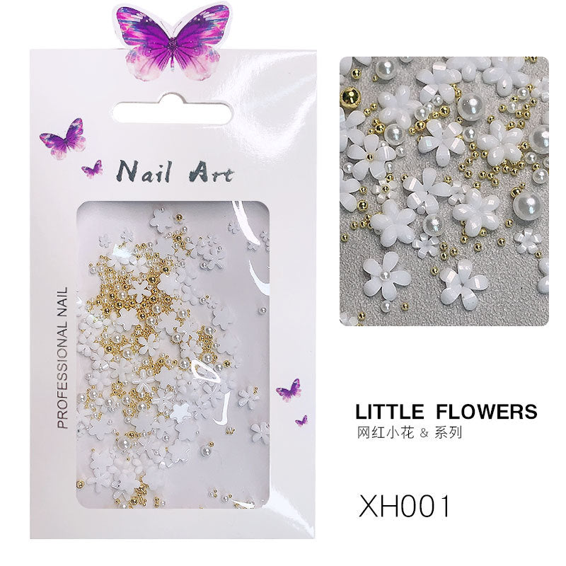 3D Nail Art Flowers Mixed size Accessories Gold / Silver