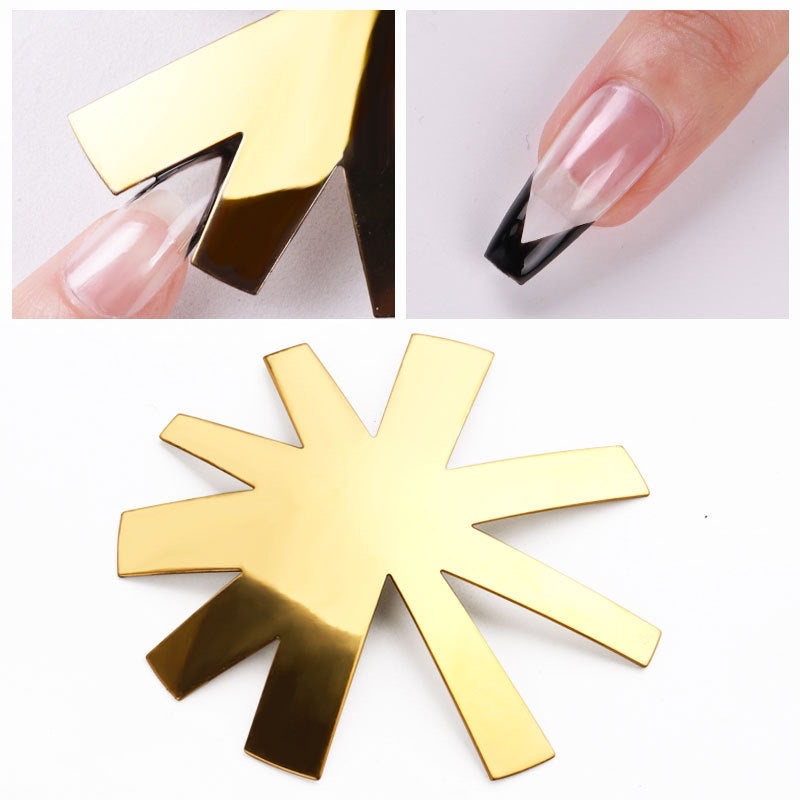 French Tip Cutter Tool Nail Cutter Manicure Edge Trimmer V Shape Easy French Smile Cut Manicure DIY Plate Module