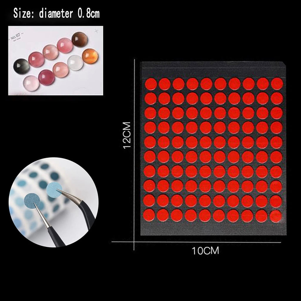 100 Pcs Round Dots Nail Double-Sided Adhesive 3D Round Sticker for Nails Art DIY