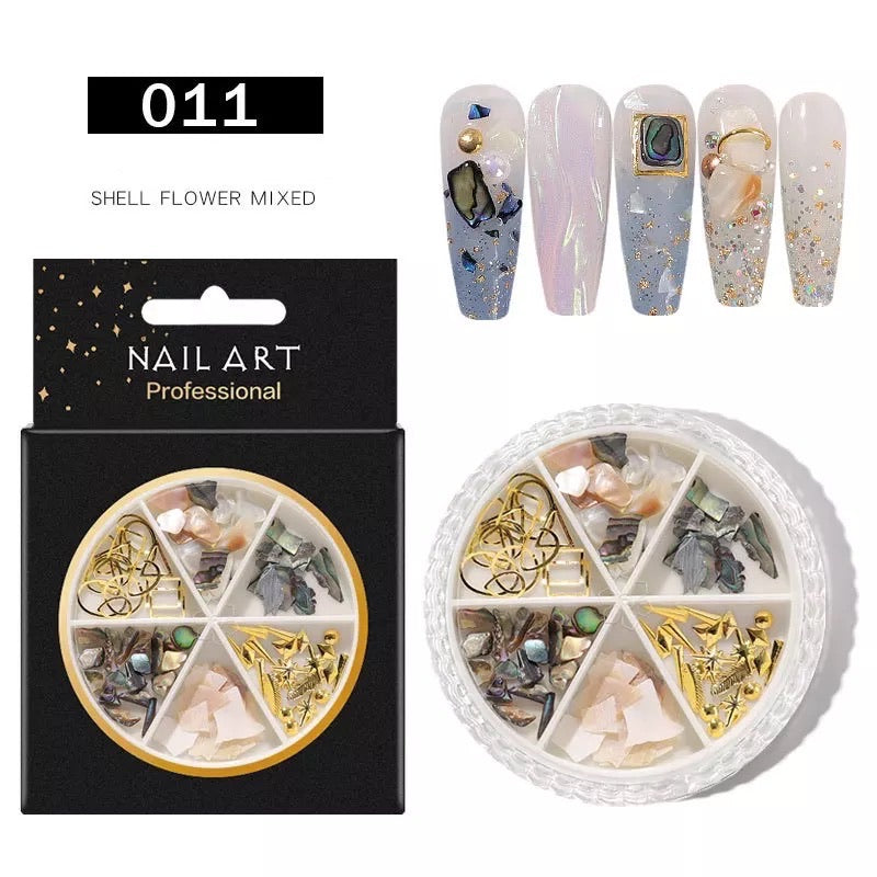 6 Grids Mixed Nail Accessories Kit