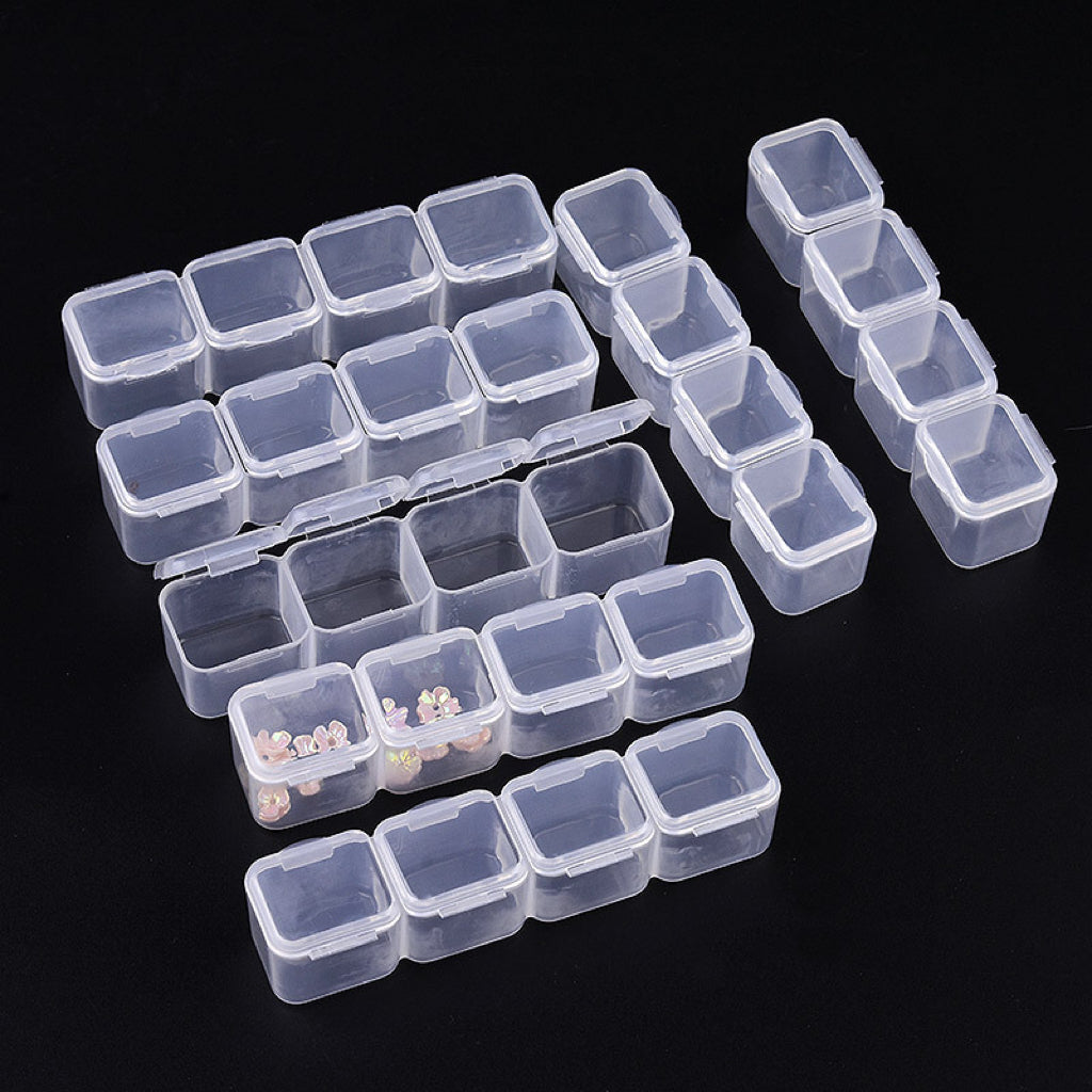 Tool jewelry storage box jewelry sub-packaging 28-grid transparent color detachable box jewelry storage box