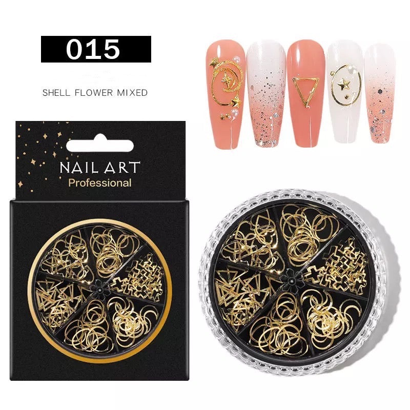 6 Grids Mixed Nail Accessories Kit