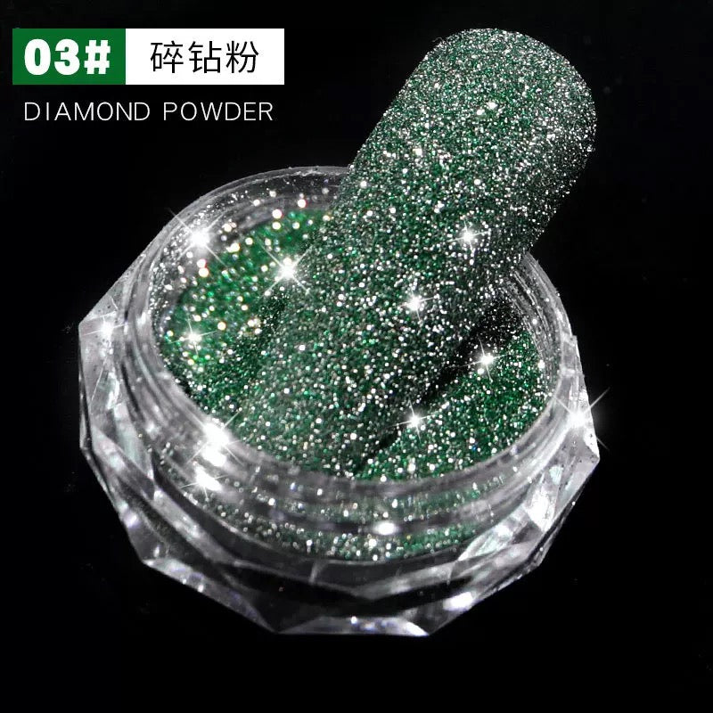 Sparkling Diamond Nail Powder Laser Reflective Nail Glitter Dust Fine Shiny Pigment Holographic Nail Art Decorations