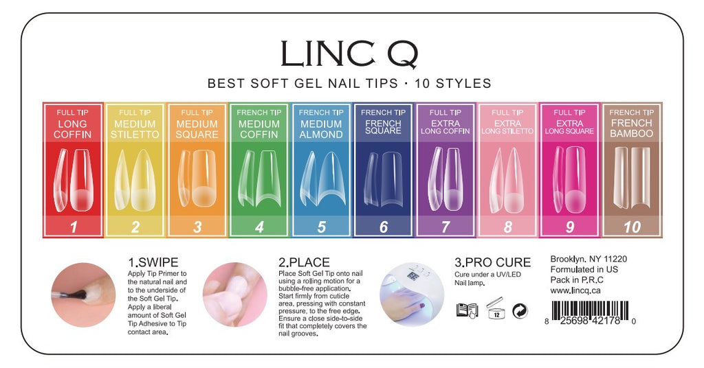 #6 Soft Gel Nail Tips French Square 550PCS