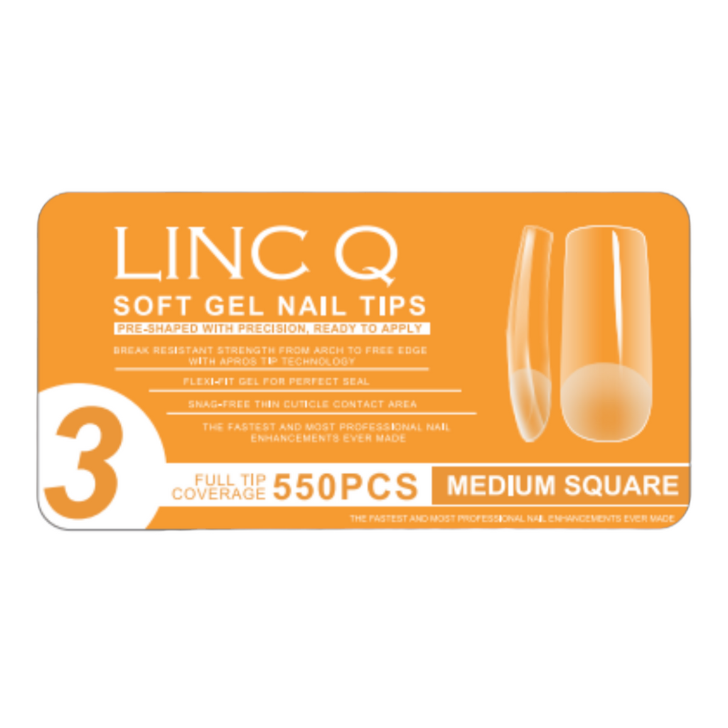#3 Soft Gel Nail Tips Medium Square 550PCS