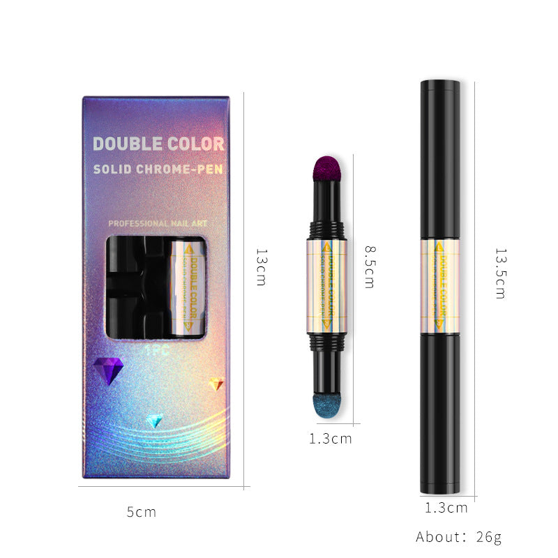 (Buy 3 get 1 free) Double Side Nail Art Magic Chrome Pigment Pen