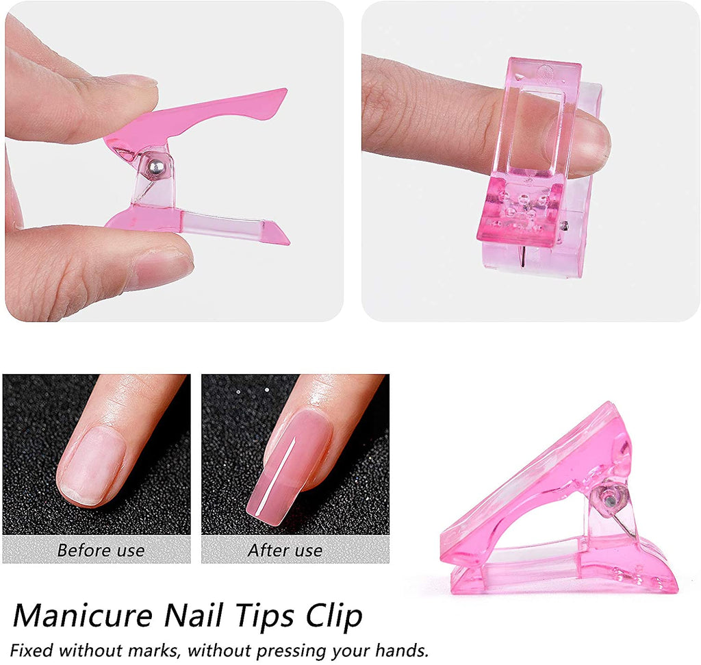 Pro Nail Tips Clip Finger Poly Quick Building Gel Extension Nail Art Manicure Tool