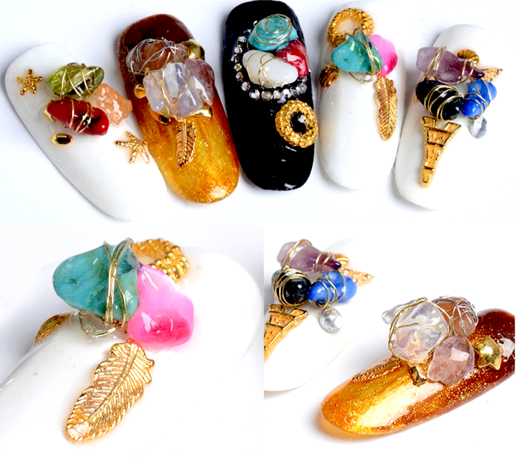 12 Color Mini Stone Decorations Round Nail Art Set