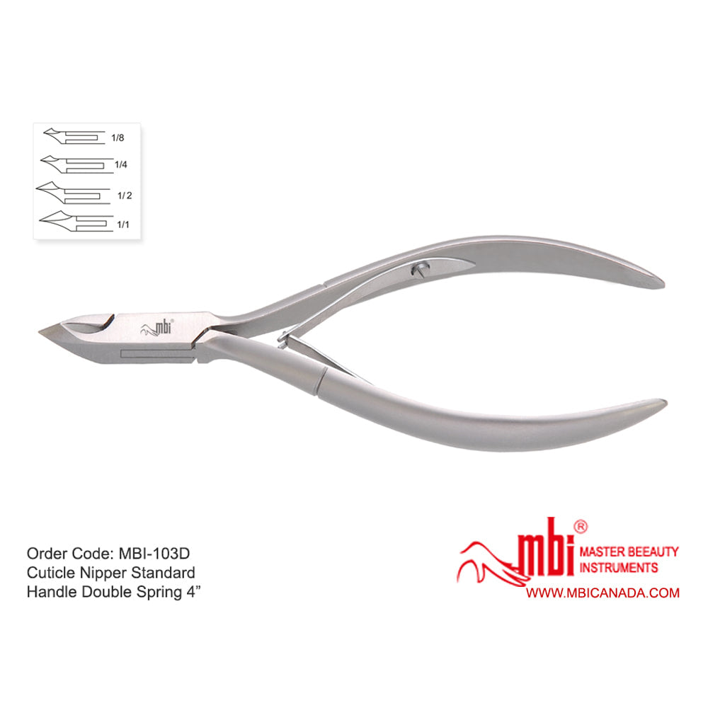 MBI-103S Cuticle Nipper Standard Handle Double Spring 4”