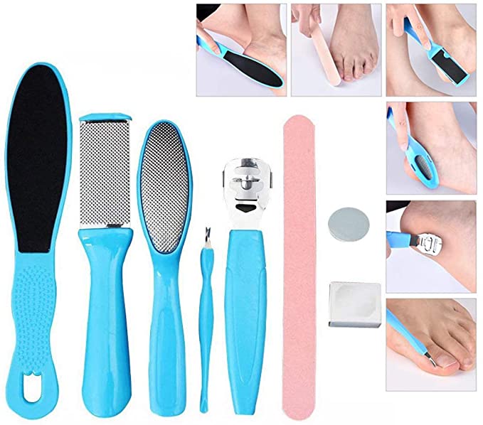 8 in 1 Pedicure Kit Foot File Callus Remover, Stainless Steel Dead Skin Remover for Household Foot Care