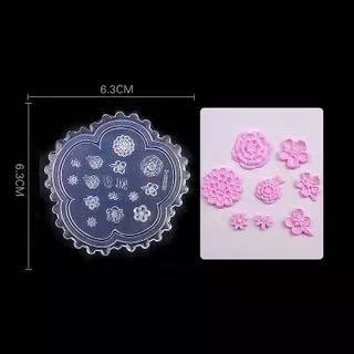 3D NAIL SILICONE MOLD FLOWER-SHAPED WITH FLOWERS & MAPLE LEAVES
