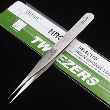 Vetus Tweezer Professional Tweezers Tool ST-11 Non-magnetic Stainless Steel Pointed Tip