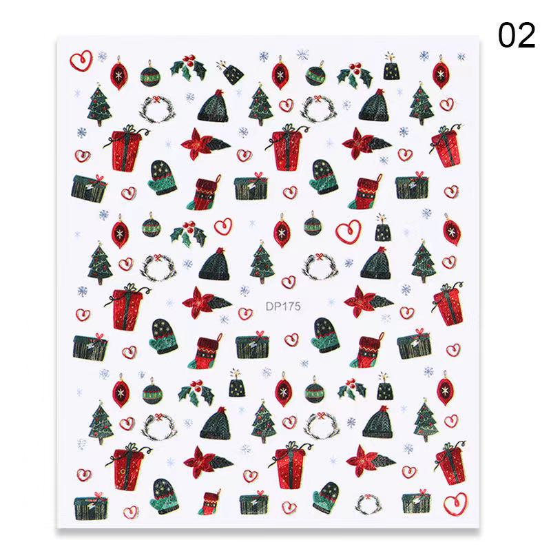 1 Sheet Christmas Themed Nail Art Sticker Decals