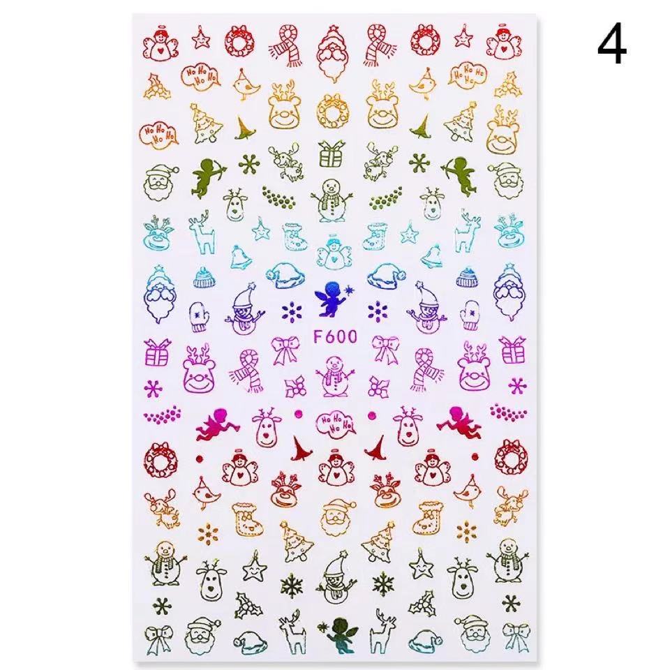 Christmas Nail Art Stickers Decals Decoration Snowflakes Reindeers