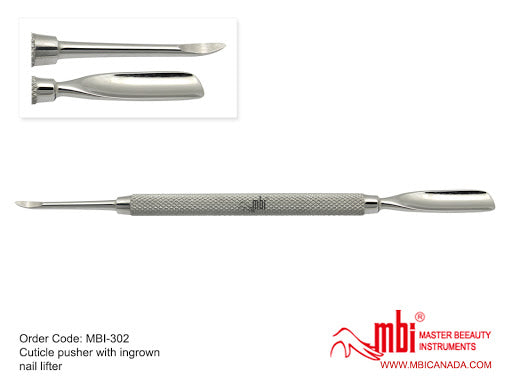 MBI-302 Cuticle Pusher With Ingrown Nail Lifter