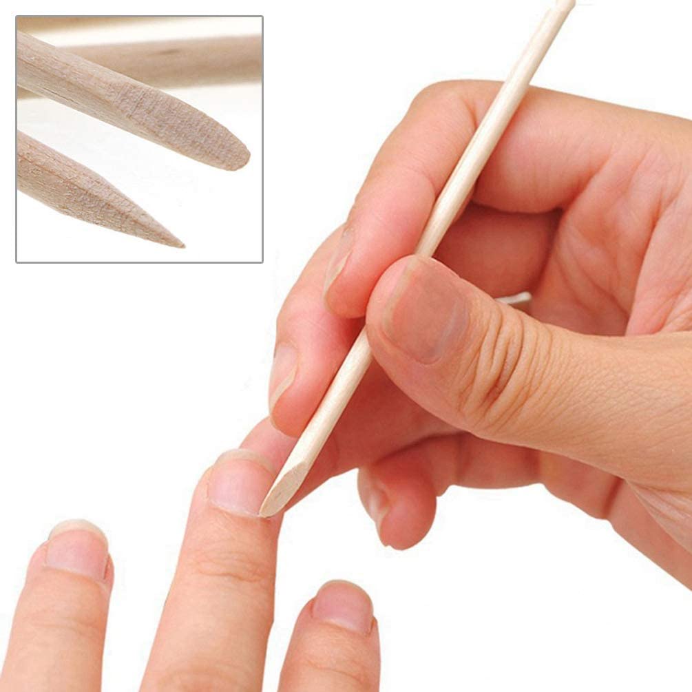 50 Pcs Nail Art Orange Wood Stick Sticks Cuticle Pusher Remover Manicure Pedicure Tool, 4.5 inch
